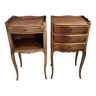 Pair of stylish oak bedside tables