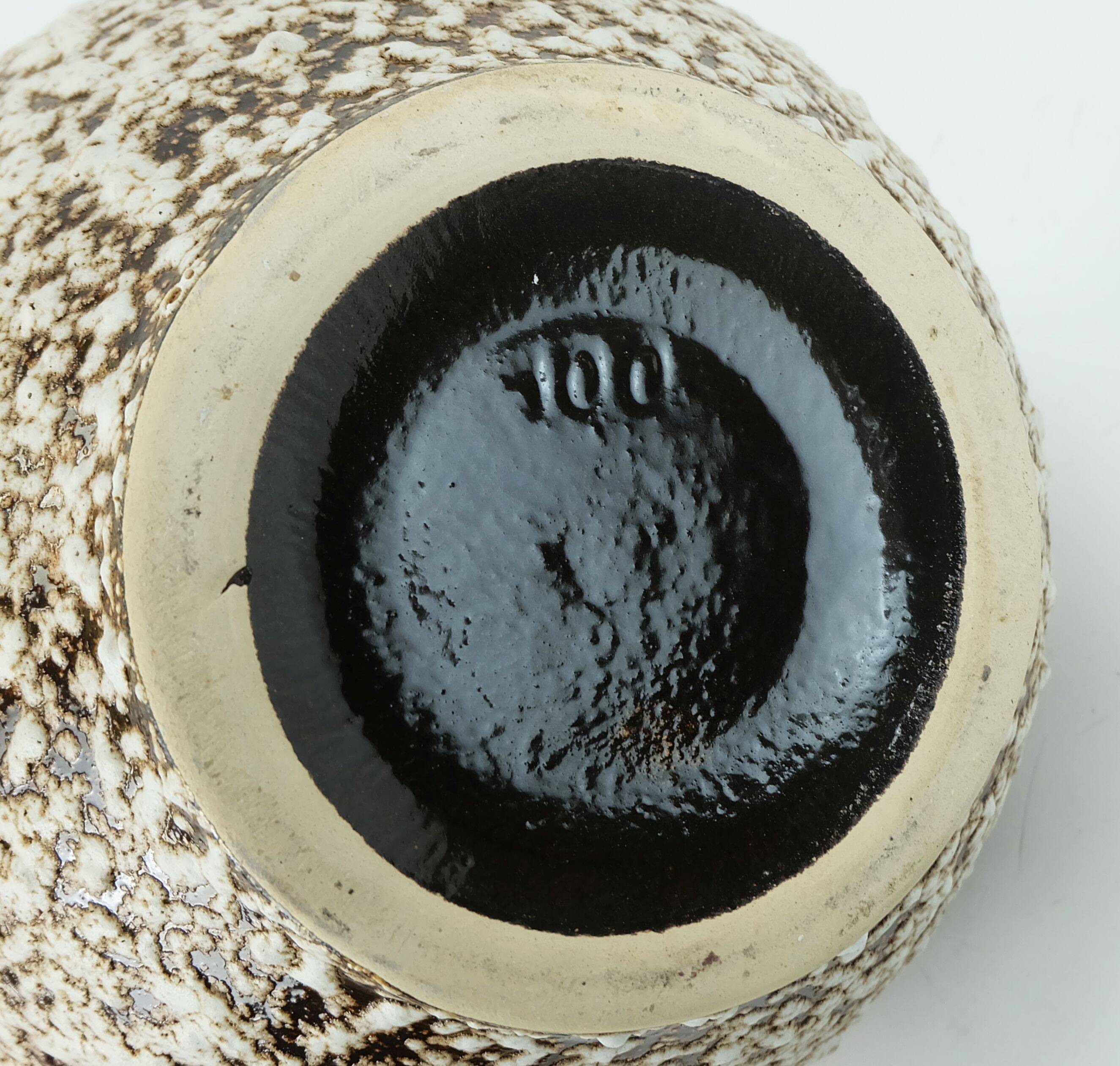 large FLOOR VASE 1970s fat lava glaze ornamental decor model 100