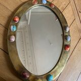 Brass mirror - inlay agathe - 46x33cm