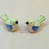 salière et poivrier oiseaux en céramique vintage 80s moineaux Sel et poivre