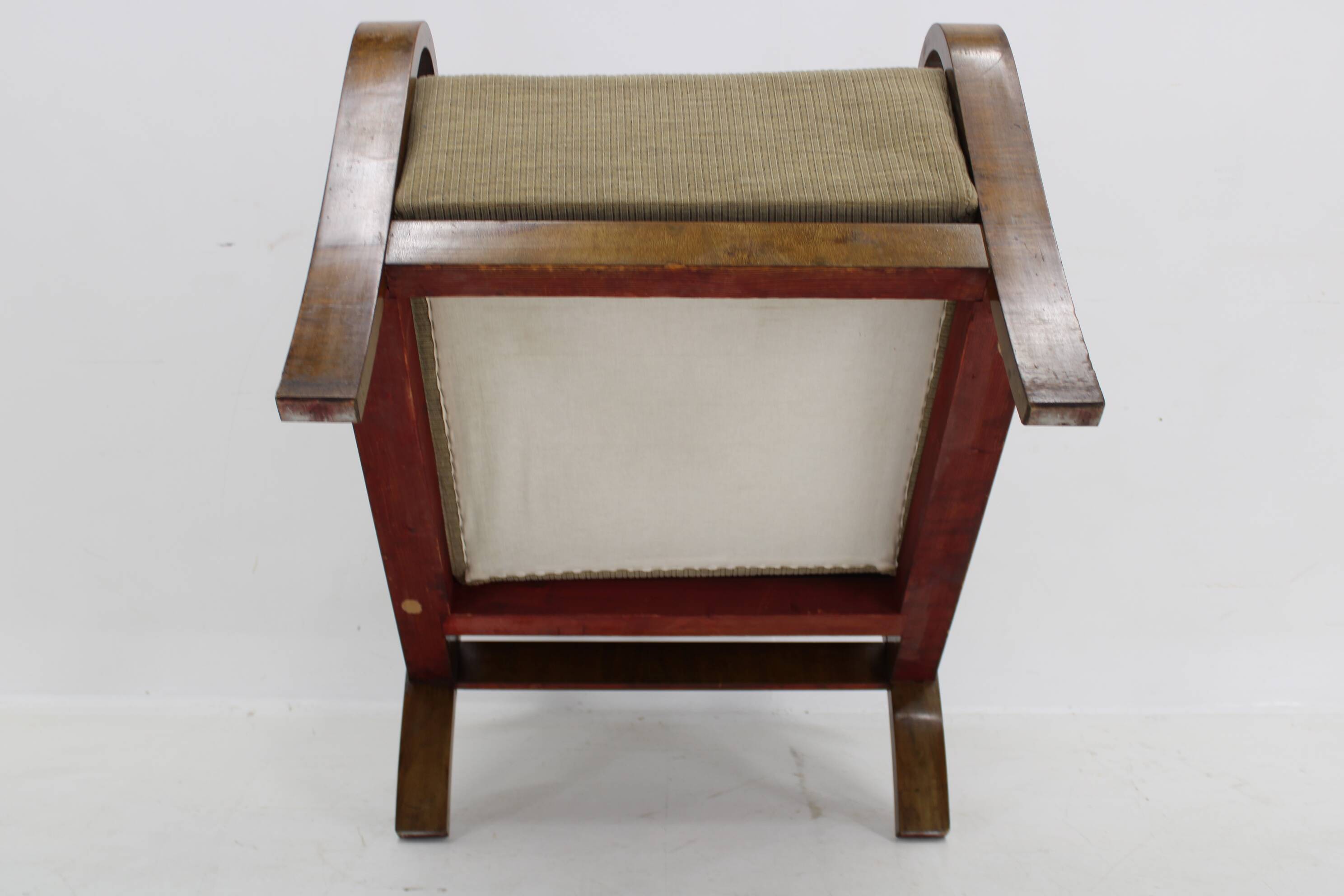 1930s Pair of Art Deco Armchairs in Walnut Finish, Czechoslovakia