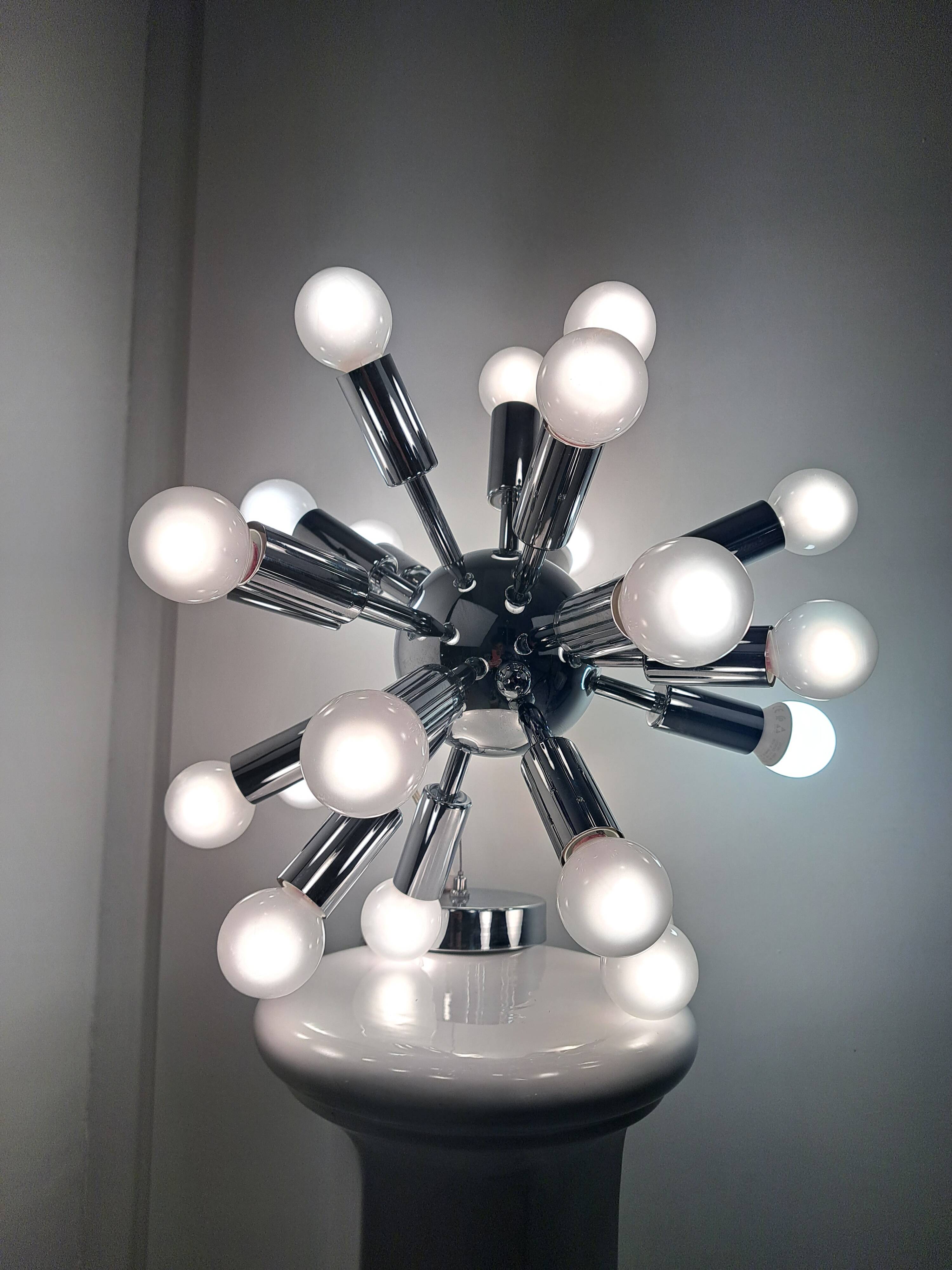 Lustre suspension sphérique Spoutnik space age 70s