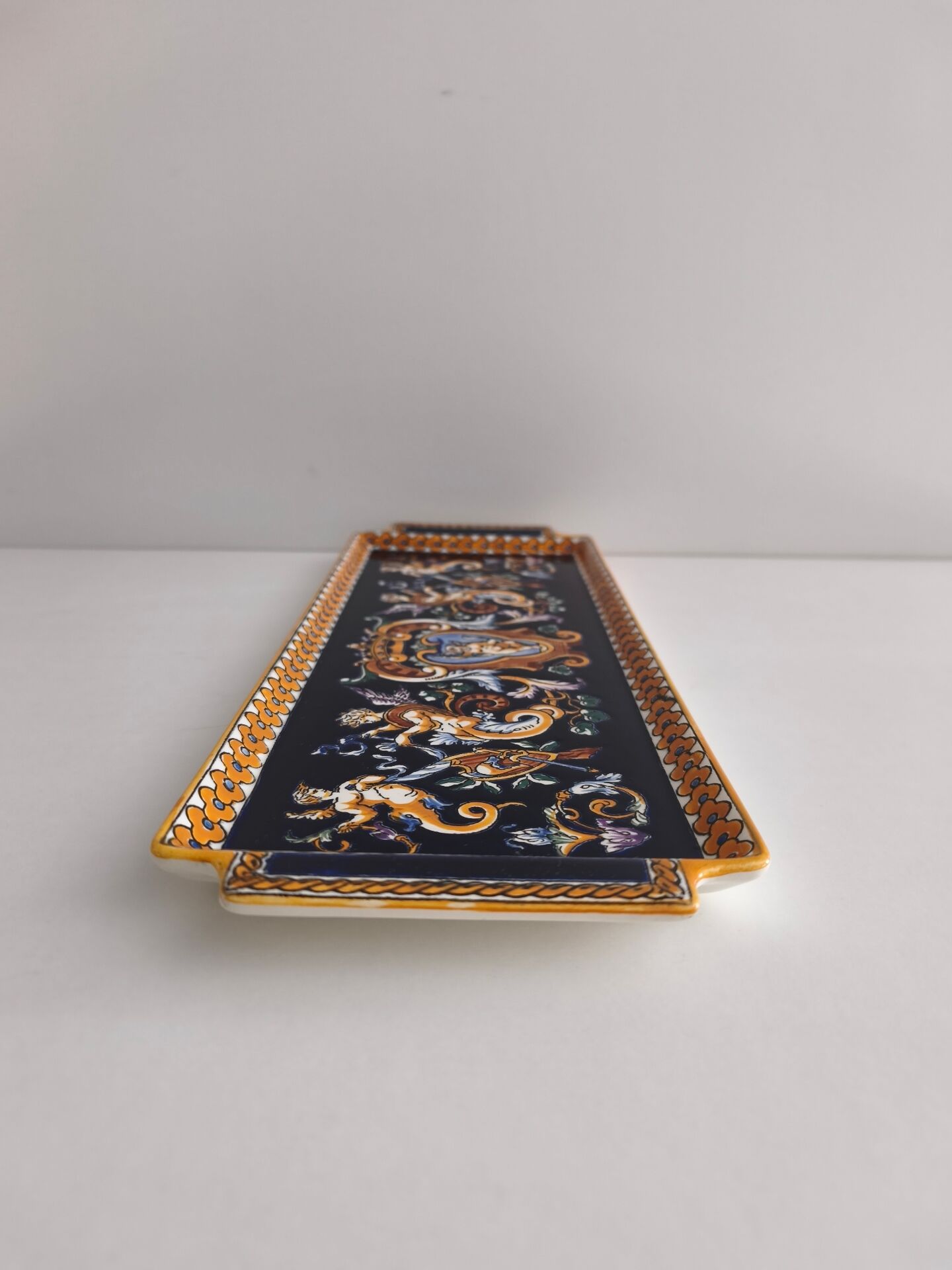 Plat à cake / plateau de service en faïence de Gien - Renaissance