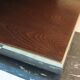 Designer coffee table in glass and chrome metal.