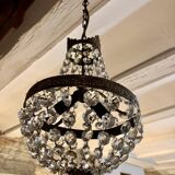 Crystal and gilded bronze hot air balloon chandelier