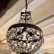 Lustre montgolfière cristal et bronze doré