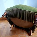 Fauteuil crapaud en velours vert art déco