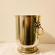 Silver-plated champagne bucket with lion heads from the 20th century, stamped.