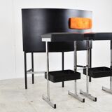 Vintage illuminated bar with stools, 1970s
