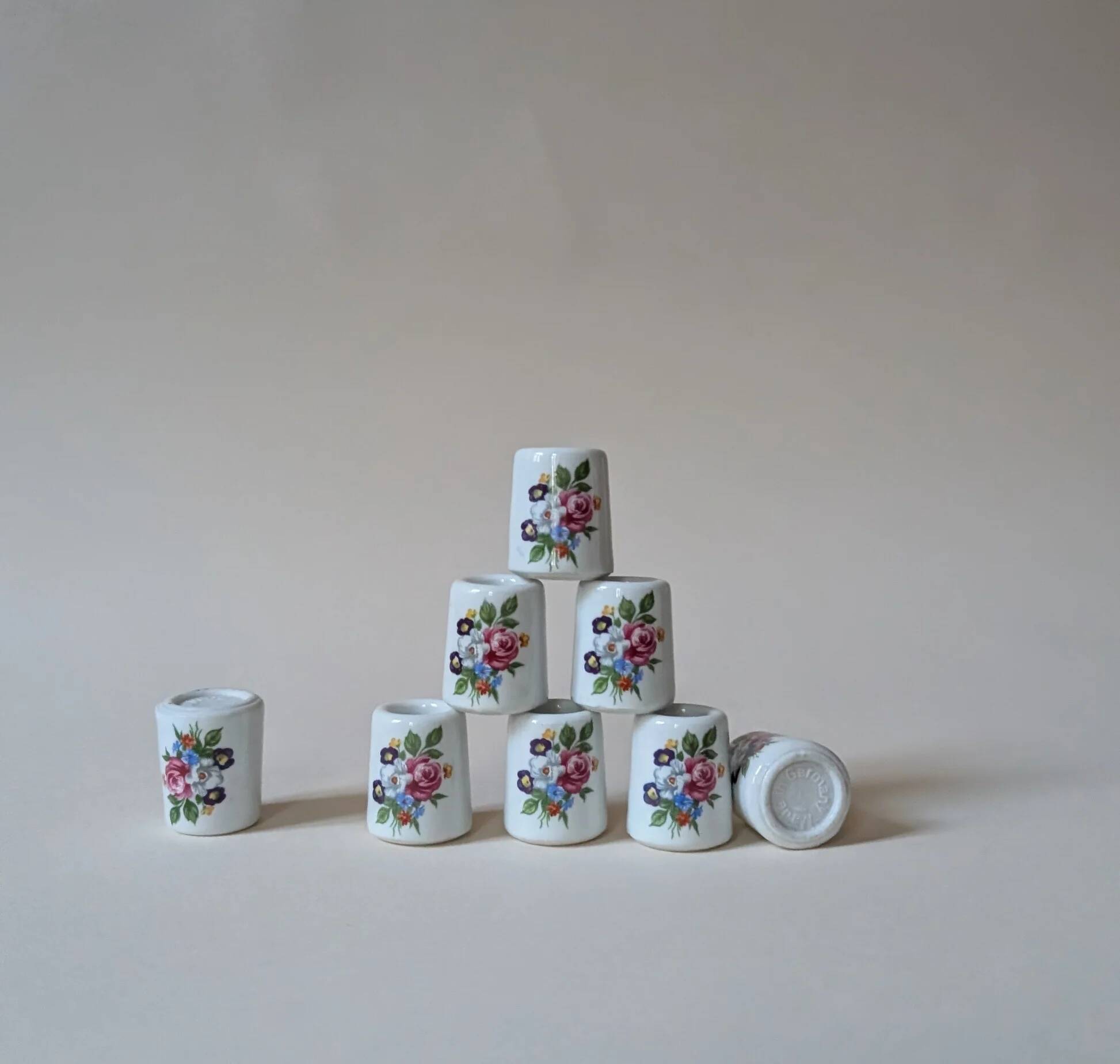 Set of 8 vintage porcelain candle holders