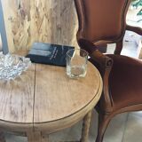 Round wooden side table