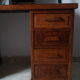 Bureau caisson d'atelier vintage en chêne
