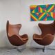 Pair of Arne Jacobsen Egg chairs by Fritz Hansen
