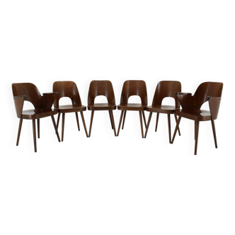 Ensemble de 6 chaises de salle à manger Oswald Haerdtl des années 1960 par TON Tchécoslovaquie