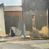 Huile sur toile vintage signée moderniste Gustav Adolf Johansson années 1960