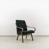 Black armchair by Jaroslav Šmídek for TON, Czechoslovakia, 1960's