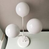 Vintage 80s white metal table lamp