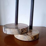 Duo of circular marble candlesticks from the 80s