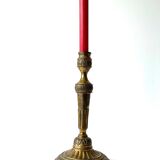 Candlestick - Gilt Bronze, With Rocaille Decor In High Relief