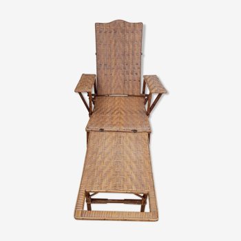 Deck chair in rattan and cannage 1900