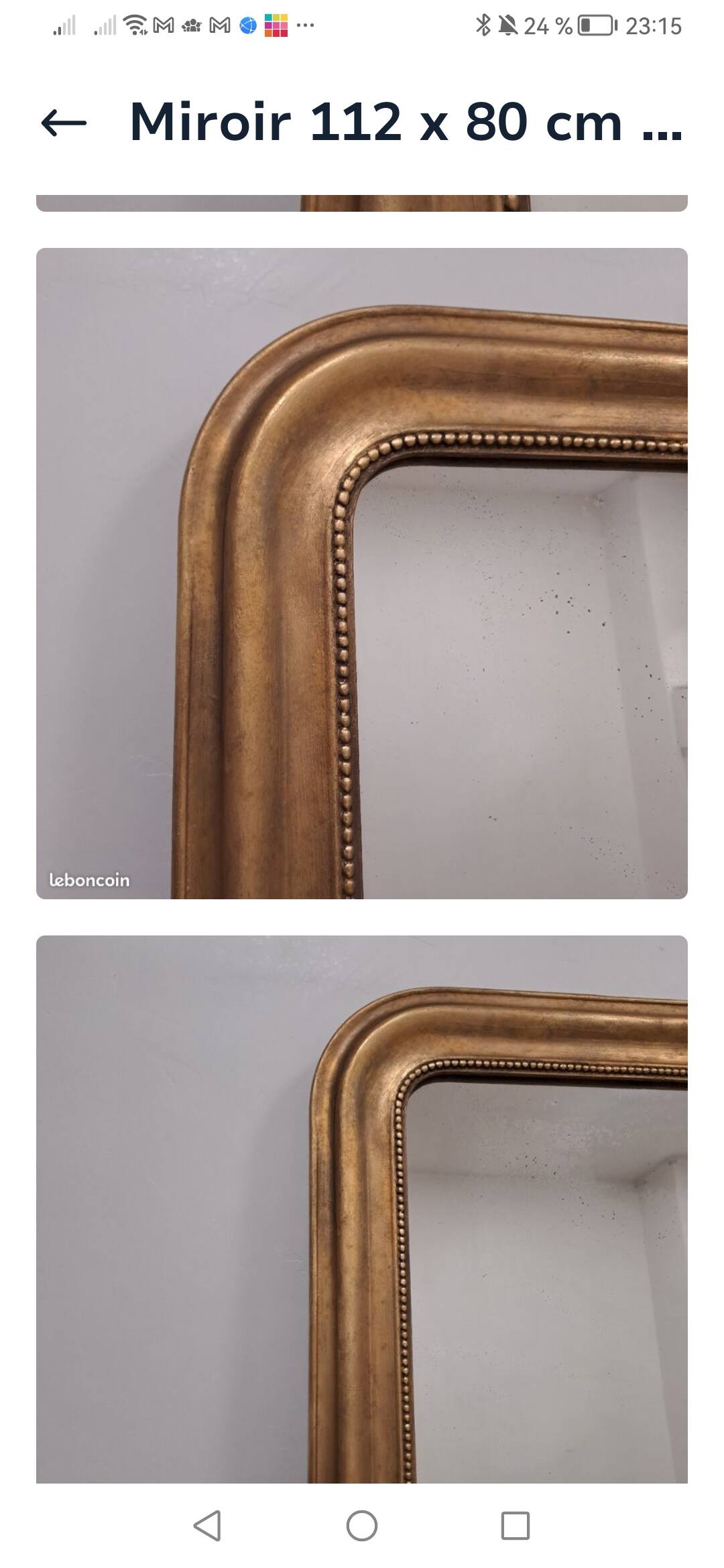 Large antique Louis Philippe gilded mirror