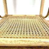 Rattan and glass side table