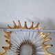 Large vintage crystal bowl from BAYEL with golden tips.