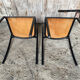 Paire Chaise Ancienne Écolier Style MULLCA Métal Noir + Bois Vintage #