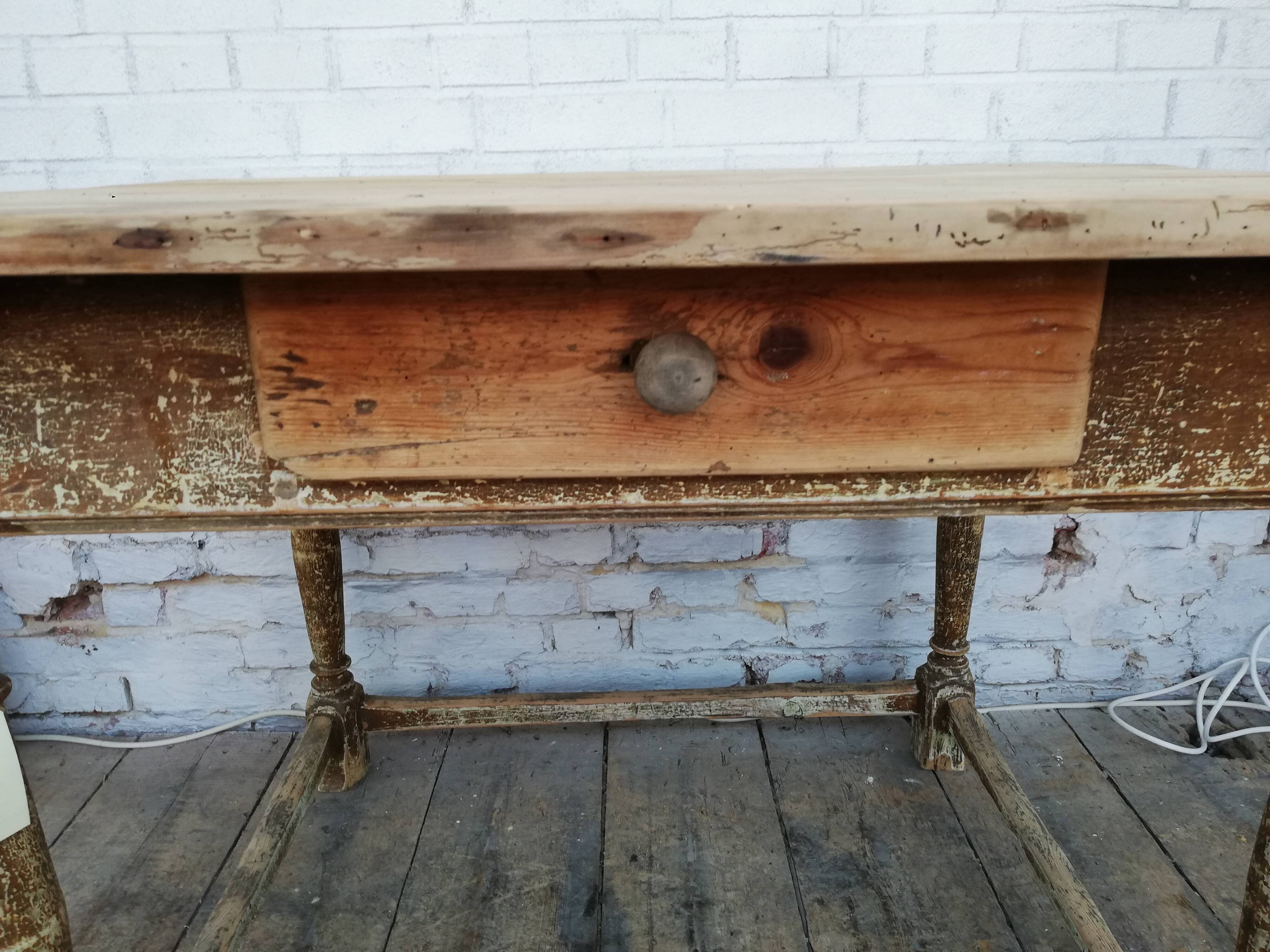 Square farmhouse table, vintage
