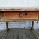 Square farmhouse table, vintage