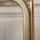 Bolster side table in gold metal, smoked glass & mirror Hollywood Regency 80's