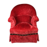 Napoleon III style toad armchair in orange-red velvet 1940'S