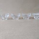 Set of 4 Art Deco style glass candle holders