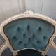 Louis XV armchair in old blue velvet