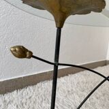 Table basse nénuphars en bronze vintage