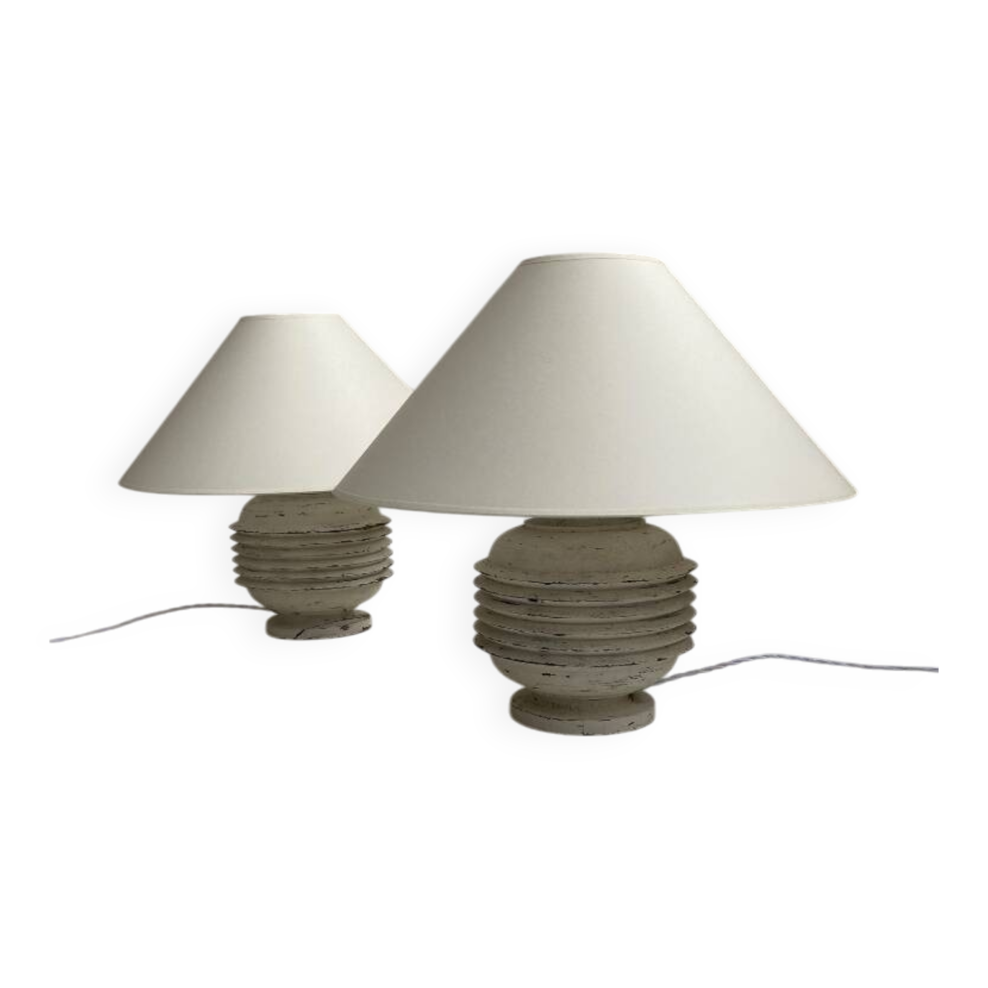 Paire de pieds de lampe 1980 art deco vintage