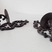 Antique wall candle holder in enamelled cast iron
