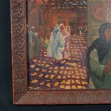 "The Souk," an Orientalist oil painting on panel, signed Émile Feher and dated 1935.
