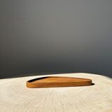 Trio of rounded triangular shaped trays or cups in monoxyl teak