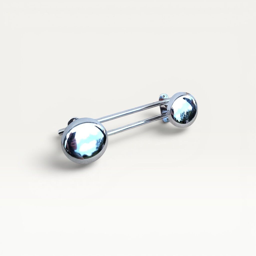 Vintage chrome wall coat rack 2p round