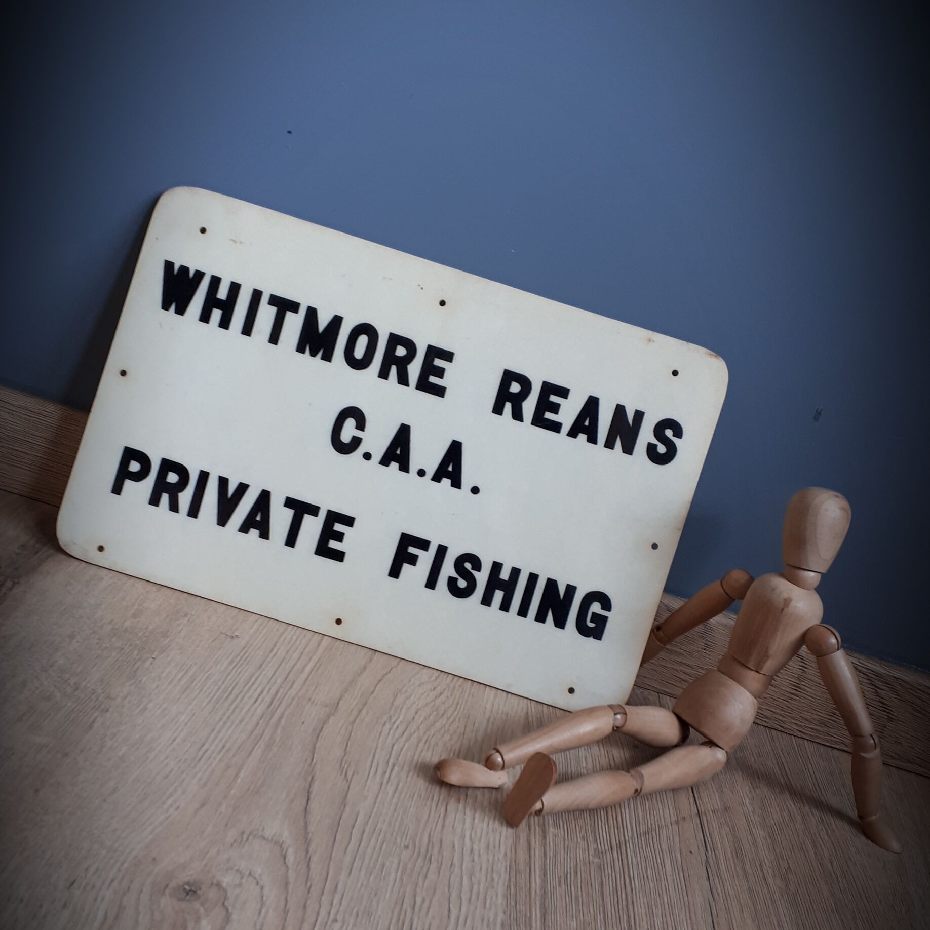 Old plate Private Fishing made in England