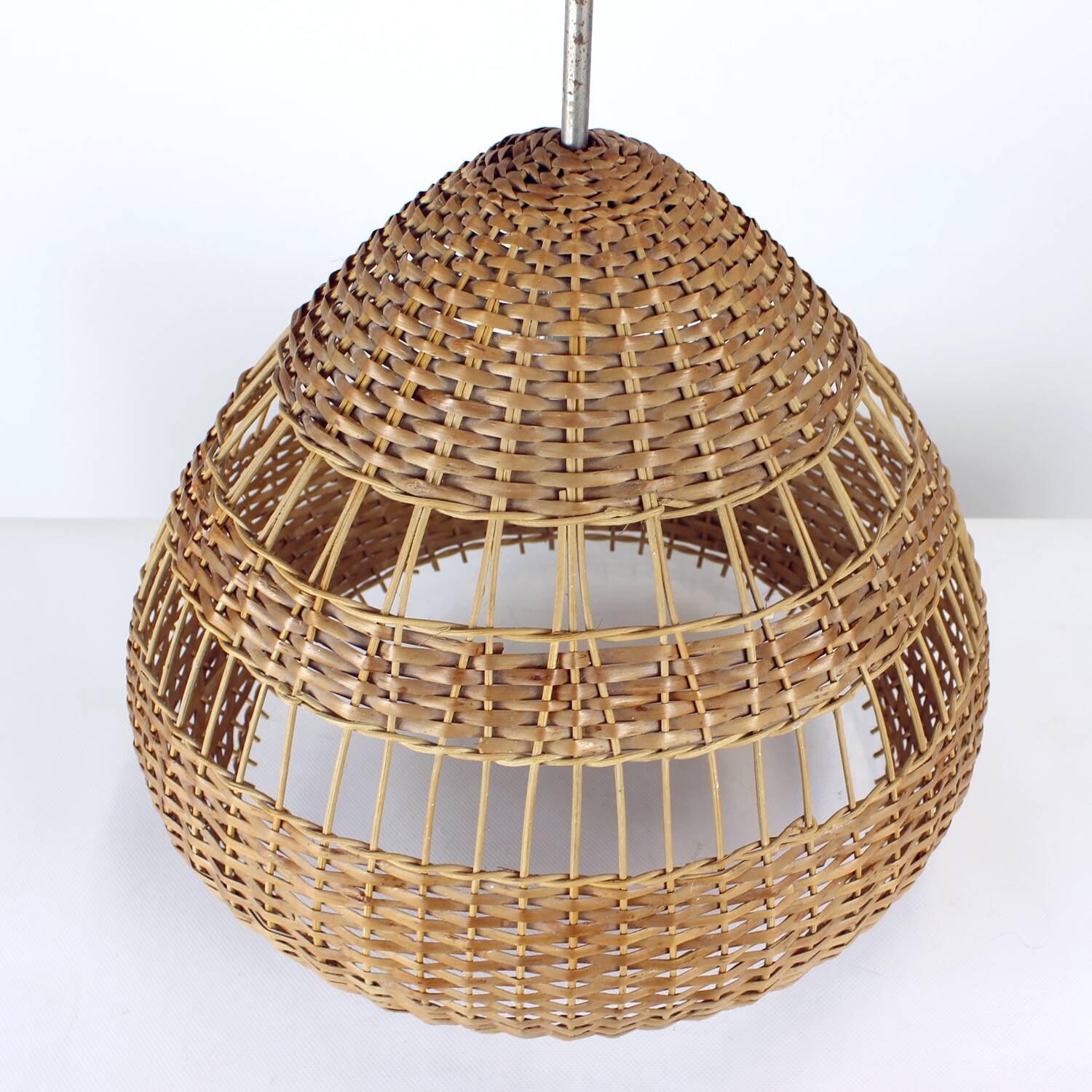 Vintage rattan ceiling light, Czechoslovakia 1960s