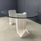 Vintage travertine Carlo Scarpa style dining table, 1970s