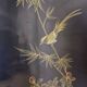 Vintage Chinese cabinet gold leaf / flowers and birds / bohemian
