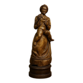 French School of the 17th century: a very large sculpture depicting a maternity.
