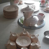 Service à café rose poudré 52 pièces 1930