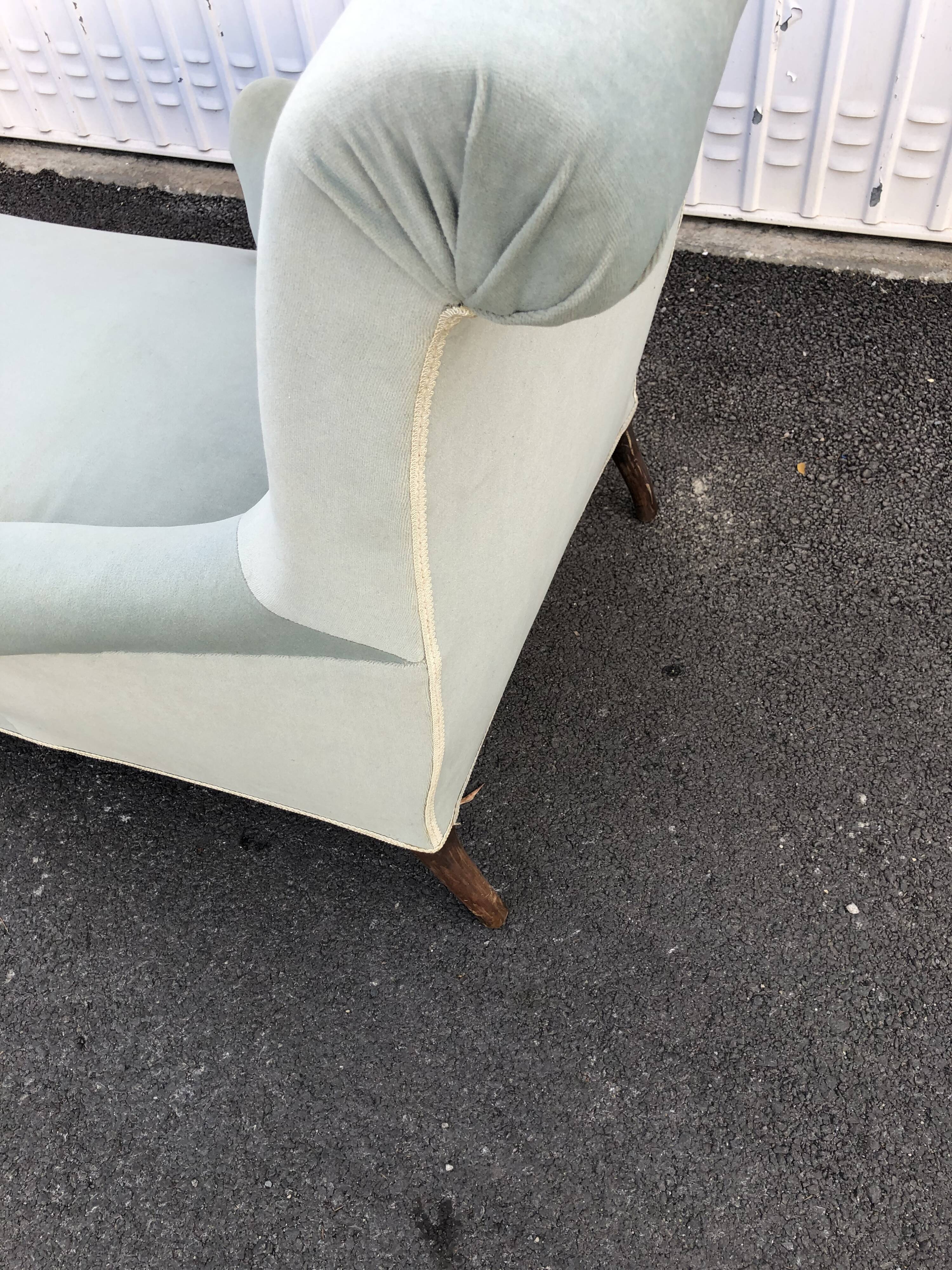 Vintage daybed in gray green velvet