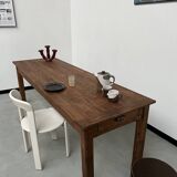 Table de ferme en pin 223 cm, années 70