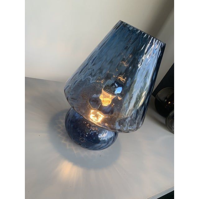 Murano style blue glass with “Ballotton” lamp
