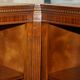 Corner library made of flamed hardwood, in 3 parts.